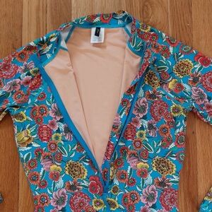 J. Crew Long Sleeve Rash Guard in Island Floral Pattern EUC Size 10